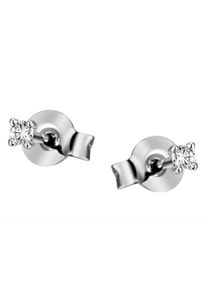 Firetti Damen Paar Ohrstecker "Schmuck Geschenk Gold 585 Ohrschmuck Solitär", 0,1 ct SI = kleine Einschlüsse, Weißgold 585-Diamanten, weiß, Weißgold