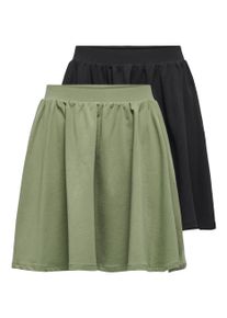 Only Damen Minirock "ONLLIVE LOVE SKATER SKIRT 2 PACK CS JRS"schwarz pack:for leaf clover, modisch, Gr. S, unifarben, Jersey, Obermaterial: 95%