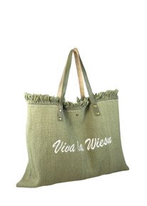 Allgäu Rebell ALLGÄU REBELL Damen Schultertasche "Viva la Wiesn", grün, Baumwolle, Taschen, perfekt zum Dirndl fürs Oktoberfest