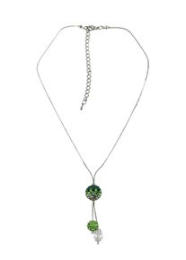 Damen Kette mit Anhänger "Valea", grün, Basic, Collezione Alessandro, Metall, Halsketten, mit Strasskugeln