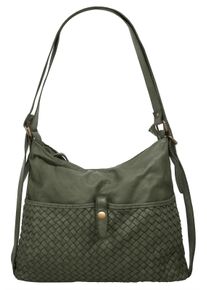 Samantha Look Damen Shopper, grün, Leder, Taschen, echt Leder, Made in Italy