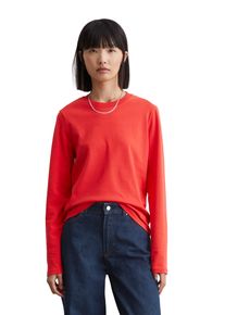 Marc O'Polo Damen Langarmshirt "aus Interlock-Jersey", rot, Gr. XS, MARC O'POLO DENIM, unifarben, Obermaterial: 100% Baumwolle, Shirts
