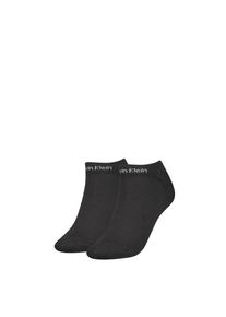 Damen Sneakersocken "CK WOMEN SNEAKER 2P GRIPPER", Calvin Klein Jeans, schwarz, Materialmix, Socken, Coolmax-Garn, feuchtigkeitsregulierend,