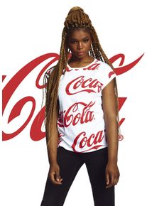 Merchcode Herren Kurzarmshirt "Merchcode Damen Ladies Coca Cola AOP Tee", weiß, casual, Gr. XS, unifarben, 100% Baumwolle, Shirts