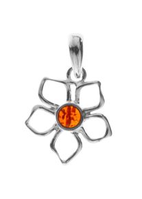 OSTSEE-SCHMUCK Damen Ketten-Anhänger "OSTSEE-SCHMUCK Anhänger Blüte 17 mm Anhänger Blüte 17 mm", 26 x 17mm, Silber 925 (Sterlingsilber), 1.3 g, weiß,