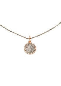 JAMELLI Damen Kette mit Anhänger "925 Silber zweifarbig Weißtopas", 40cm, Silber 925 (Sterlingsilber), L: 40cm B: 10.0mm, weiß, Silber 925