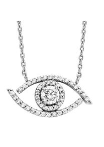 JULIE JULSEN Damen Ketten-Anhänger "925 Silber rhodiniert Auge Zirkonia weiß", ONE-SIZE, Silber 925 (Sterlingsilber), 2,6 g, weiß, Silber 925
