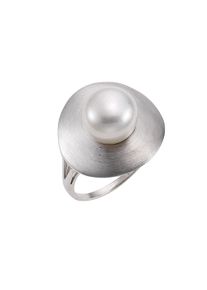ZEEme Damen Fingerring "925 Silber Perle weiß", 058 (18,5), Silber 925 (Sterlingsilber), weiß, Silber 925 (Sterlingsilber), Fingerringe