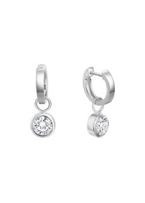 Vivance Damen Paar Creolen "925/- Sterling Silber rhodiniert Zirkonia", ONE-SIZE, Silber 925 (Sterlingsilber), weiß, Silber 925 (Sterlingsilber),