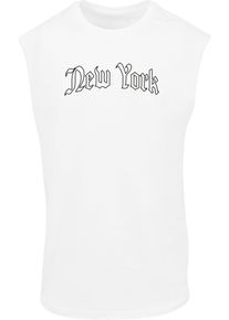 MisterTee Herren T-Shirt "MisterTee New York Wording Sleeveless Tee", weiß, casual, Gr. XXL, bedruckt, 100% Baumwolle, Shirts