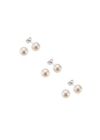 Vivance Damen Paar Ohrstecker "925 Silber rhodiniert Süßwasserzuchtperlen weiß 4mm", ONE-SIZE, Silber 925 (Sterlingsilber), weiß, Silber 925
