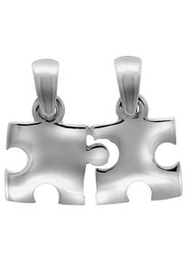 Vivance Damen Ketten-Anhänger "925 Sterling Silber rhodiniert 2tlg. Puzzle", ONE-SIZE, Silber 925 (Sterlingsilber), 2 g, weiß, Silber 925