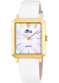 Lotus Damen Quarzuhr "Square", weiß, Armbanduhren, Armbanduhr, Damenuhr, Lederarmband, analog