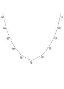 CAI CAÏ Damen Kette mit Anhänger "925/- Sterling Silber rhodiniert Anhänger rund Zirkonia", 40 + 5cm, Silber 925 (Sterlingsilber), L: 45cm B: 1.0mm,