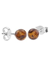 OSTSEE-SCHMUCK Damen Paar Ohrstecker "OSTSEE-SCHMUCK Ohrstecker Klassisch 6 mm", 6mm, Silber 925 (Sterlingsilber), weiß, Silber 925 (Sterlingsilber),