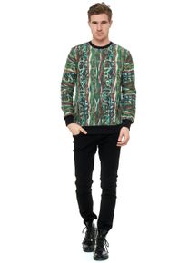 Rusty Neal Herren Sweatshirt, grün, casual, Gr. XXXL, mehrfarbig, 78% Polyester, 20% Viskose, 2% Elasthan, Sweatshirts, im coolen New York-Style