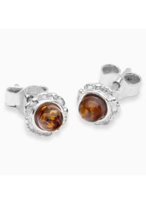 OSTSEE-SCHMUCK Damen Paar Ohrstecker "OSTSEE-SCHMUCK Ohrstecker Ineke Ohrstecker Ineke", 7mm rund, Silber 925 (Sterlingsilber), weiß, Silber 925