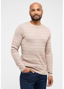 Eterna Herren Strickpullover, braun, casual, Gr. L, 100% Wolle (Merino), Pullover