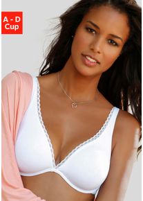 Lascana Damen T-Shirt-BH, Gr. 70, weiß, Microtouch, Obermaterial: 82% Polyamid (TACTEL), 18% Elasthan (LYCRA), klassisch, BHs, mit High Apex und Bügel
