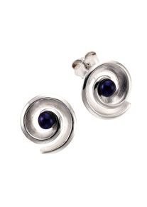 ZEEme Damen Paar Ohrstecker "Silber 925 rhodiniert mit 2 schwarzen Perlen", ONE-SIZE, Silber 925 (Sterlingsilber), weiß, Silber 925 (Sterlingsilber),