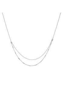 ZEEme Damen Collierkettchen "925/- Sterling Silber Stäbchen 2-reihig", 38 + 5cm, Silber 925 (Sterlingsilber), L: 43cm B: 1.0mm, weiß, Silber 925
