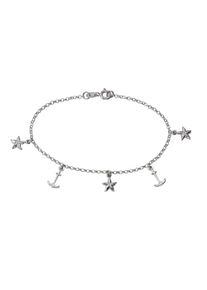 Vivance Damen Armband "925 Silber rhodiniert Anker Seestern", 19cm, Silber 925 (Sterlingsilber), weiß, Silber 925 (Sterlingsilber), Armbänder