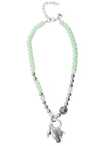 Damen Kette mit Anhänger "Alina", grün, Basic, Collezione Alessandro, Metall, Halsketten, mit facettierten Glasperlen