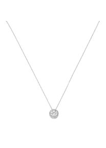Luigi Merano Damen Goldkette "mit rundem Anhänger mit Zirkonia, Gold 375", 45cm, Weißgold 375, weiß, Weißgold 375, Halsketten