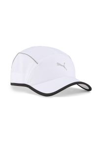 Puma Damen Flex Cap "Runner Cap mit kurzem Schirm Erwachsene", weiß, Gr. 1, bedruckt, Obermaterial: 100% Polyester; Futter Vorderteil: 100%