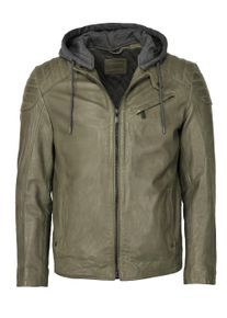 Mustang Herren Lederjacke "31021527", grün, Gr. M, Obermaterial: 100% Lammleder / Futter: 52% Baumwolle, 48% Polyester / Ärmelfutter: 100% Polyester