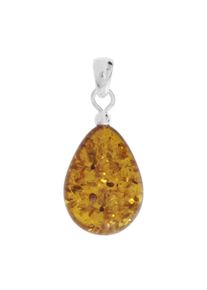 OSTSEE-SCHMUCK Damen Ketten-Anhänger "OSTSEE-SCHMUCK Anhänger", 32 x 14mm, Bernstein, 1.8 g, weiß, Bernstein, Schmuckanhänger