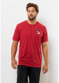 Jack Wolfskin Herren T-Shirt "VONNAN S/S GRAPHIC T M", rot, Gr. XL, 100% POLYESTER, Shirts