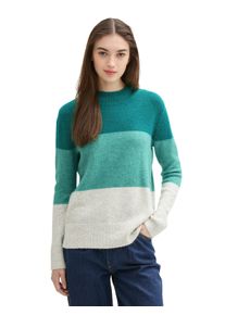 Damen Strickpullover, grün, casual, Gr. XXL, Tom Tailor Denim, colorblocking, Strick, Obermaterial: 62% Polyacryl, 25% Polyester, 10% Baumwolle, 3%