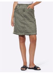 Heine Damen Schlupfrock, grün, Gr. 38, gemustert, unifarben, 81% Baumwolle, 17% Polyester, 2% Elasthan, Röcke