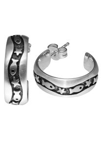 OSTSEE-SCHMUCK Damen Paar Ohrstecker "OSTSEE-SCHMUCK Ohrstecker Fisch & Stern Ohrstecker Fisch & Stern", 19 x 7mm, Silber 925 (Sterlingsilber), weiß,