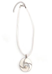 Damen Kette mit Anhänger "Muriel", weiß, Basic, Collezione Alessandro, Metall, Halsketten, mit Perle aus Kunstharz