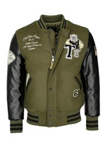 Top Gun Herren Bomberjacke "TG20202014", grün, Gr. S, Obermaterial: 50% Wolle, 50% Polyester / Ärmel: 100% Polyurethan / Strick: 100% Polyester /