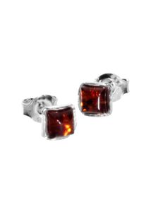 OSTSEE-SCHMUCK Damen Paar Ohrstecker "OSTSEE-SCHMUCK Ohrstecker Classic 4 x 4 mm", 5 x 5mm, Silber 925 (Sterlingsilber), weiß, Silber 925
