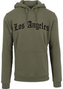 MisterTee Herren Sweatshirt "MisterTee Herren Los Angeles Wording Hoody", grün, Gr. XL, unifarben, 65% Baumwolle, 35% Polyester, Sweatshirts