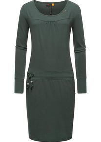 Ragwear Damen Jerseykleid "Penellope", grün, casual, Gr. XXL, 100% Baumwolle, Kleider, Langärmliges Damen Baumwoll-Kleid mit Taillenzugband