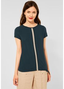 Street One Damen T-Shirt, grün, casual, Gr. 34, unifarben, Stoff, Vorderseite: 100% Viskose, Rückseite: 95% Viskose, 5% Elasthan, Shirts, mit