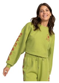 Roxy Damen Sweatshirt "Win The Game", grün, Gr. XXL, 60% Baumwolle, 40% Polyester, Sweatshirts