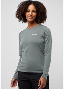 Jack Wolfskin Damen Langarmshirt "VONNAN LS T W", grün, Gr. XXL, Hauptmaterial: 100% Polyester (recycled), Shirts