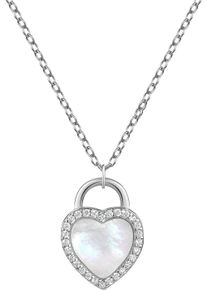 Firetti Damen Kette mit Anhänger "Schmuck Geschenk Silber 925 Halsschmuck Ankerkette Anhänger Herz", Silber 925 (Sterlingsilber), L: 45cm B: 1,3mm,