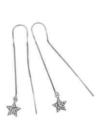 Vivance Damen Paar Ohrhänger "925/- Sterling Silber Sterne", ONE-SIZE, Silber 925 (Sterlingsilber), weiß, Silber 925 (Sterlingsilber), Ohrringe