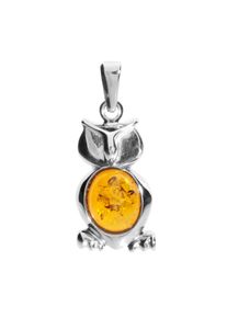 OSTSEE-SCHMUCK Damen Ketten-Anhänger "OSTSEE-SCHMUCK Anhänger Eule Anhänger Eule", 28 x 12mm, Silber 925 (Sterlingsilber), 2.5 g, weiß, Silber 925