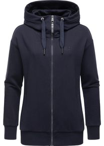 Ragwear Damen Kapuzensweatjacke "Yodis Zip", blau, casual, Gr. XS, Sweatware, Obermaterial: 70% Baumwolle, 30% Polyester, Sweatjacken, weicher Damen