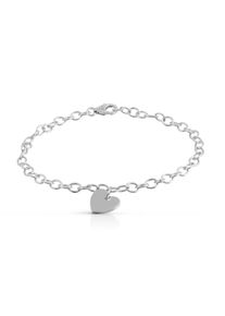 Vivance Damen Armband "925 Silber rhodiniert mit Herz Motiv", 19cm, Silber 925 (Sterlingsilber), weiß, Silber 925 (Sterlingsilber), Armbänder