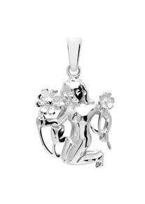 OSTSEE-SCHMUCK Damen Ketten-Anhänger "OSTSEE-SCHMUCK Anhänger Tierkreiszeichen Jungfrau", 25 x 17mm, Silber 925 (Sterlingsilber), 1.7 g, weiß, Silber