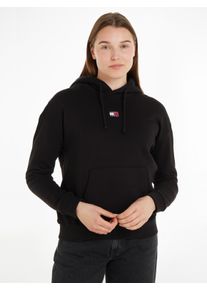 Tommy Jeans Damen Kapuzensweatshirt "TJW BXY BADGE HOODIE", schwarz, casual, Gr. XS, unifarben, Sweatware, Obermaterial: 100% Baumwolle, Sweatshirts,